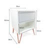 Mesa De Cabeceira Milão Nicho Quarto Mdf Branco Cobre - 6