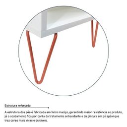 Mesa De Cabeceira Milão Nicho Quarto Mdf Branco Cobre - 4