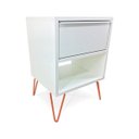 Ver imagem 1 de Mesa De Cabeceira Milão Nicho Quarto Mdf Branco Cobre