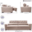 Ver imagem 2 de Sofá Retrátil e Reclinável 2,55m Molas Ensacadas Cama inBox Style Thermo Gel Linho Bege Claro