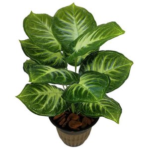 PLANTA ARTIFICIAL COMIGO NINGUEM PODE 12 FOLHAS 53CM DE VASO