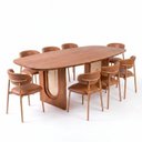 Ver imagem 3 de Conjunto de Jantar com Mesa Orgânica Tali 210cm e 8 Cadeiras Ema CabeCasa MadeiraOriginals Marrom