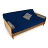 Sofá Cama Paris Azul Royal Madeira Maciça Alto Padrão - 3