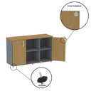 Ver mais imagens de Armário Credenza 2 Portas Pivotante P25 Cinza/Grafito/Samba