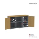 Ver imagem 6 de Armário Credenza 2 Portas Pivotante P25 Cinza/Grafito/Samba