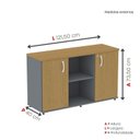 Ver imagem 4 de Armário Credenza 2 Portas Pivotante P25 Cinza/Grafito/Samba