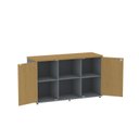 Ver imagem 5 de Armário Credenza 2 Portas Pivotante P25 Cinza/Grafito/Samba