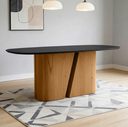 Ver imagem 5 de Mesa de Jantar 8 Lugares Retangular Orgânico com Vidro 200cm Salieri N01 Cinamomo Preto - Lyam Decor