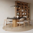 Ver imagem 2 de Mesa de Jantar 8 Lugares Retangular Orgânico com Vidro 200cm Salieri N01 Cinamomo Preto - Lyam Decor