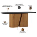 Ver imagem 3 de Mesa de Jantar 8 Lugares Retangular Orgânico com Vidro 200cm Salieri N01 Cinamomo Preto - Lyam Decor