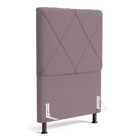 Cabeceira Cama Box Solteiro Mel 90cm com Frame Veludo Rosê - Abmaza