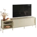 Ver imagem 3 de Painel para TV com Rack Orlando 75" 238cm MDF-MDP Portas de Correr Cumaru e Opala Madetec Móveis