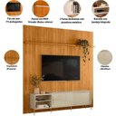 Ver imagem 5 de Painel para TV com Rack Orlando 75" 238cm MDF-MDP Portas de Correr Cumaru e Opala Madetec Móveis
