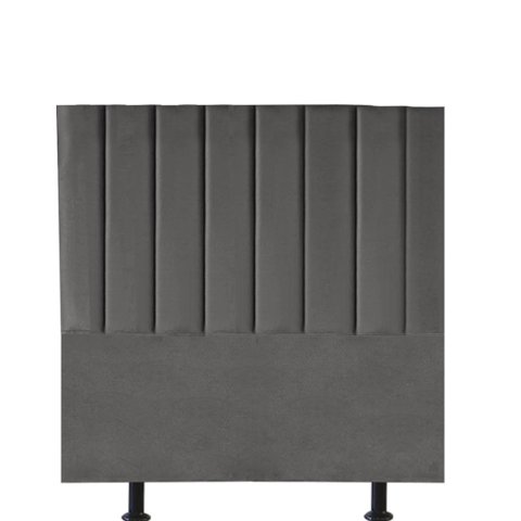 Cabeceira Estofada Cama Box Solteiro Carla 110cm Courino:cinza Escuro