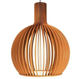 Luminária Teto Tipo Pendente Em Mdf - Completa