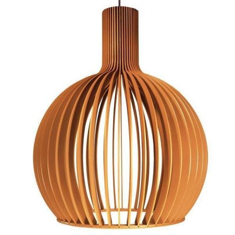 Luminária Teto Tipo Pendente Em Mdf - Completa