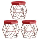 Ver imagem 1 de Kit 3 Puffs Decorativos Aramado Vanessa-Corino Vermelho