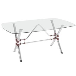 Mesa de Jantar Avila 180x100cm 08 Lugares Novabras - Novabras Incolor/cromado/tabaco - 1