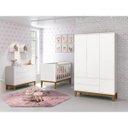 Ver imagem 2 de Berço Mini Cama Noah Square com Pés em Madeira – Branco Fosco