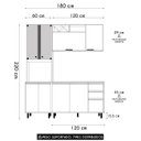 Ver imagem 4 de Armário de Cozinha Cp01 180cm Nala Freijó Uv/off Acetinado Z44 - Mpozenato