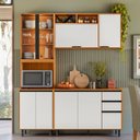 Ver imagem 1 de Armário de Cozinha Cp01 180cm Nala Freijó Uv/off Acetinado Z44 - Mpozenato