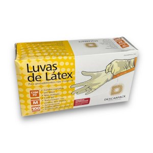 Luva Látex Procedimento com Pó Talco Descarpack Branca
