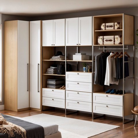 Guarda-Roupa Closet Metalon Industrial 100% MDF Infinity Branco/Savana