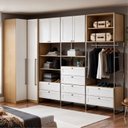 Ver imagem 1 de Guarda-Roupa Closet Metalon Industrial 100% MDF Infinity Branco/Savana