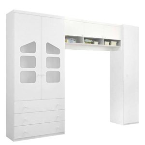 Quarto de Bebê Modulado Eloísa Phoenix Cor Branco Brilho
