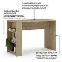 Ver imagem 4 de Bancada para Cozinha com Prateleiras 135cm Finesse Yescasa Bege Cappuccino/Carvalho Mel
