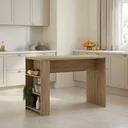 Ver imagem 1 de Bancada para Cozinha com Prateleiras 135cm Finesse Yescasa Bege Cappuccino/Carvalho Mel