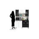 Ver imagem 2 de Kit Cozinha 8 Portas 1 Gaveta Livia Branco/Preto - FdECOR