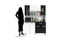 Ver imagem 2 de Kit Cozinha 8 Portas 1 Gaveta Livia Branco/Preto - FdECOR