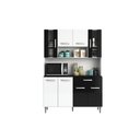 Ver imagem 1 de Kit Cozinha 8 Portas 1 Gaveta Livia Branco/Preto - FdECOR