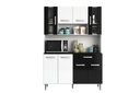 Ver imagem 1 de Kit Cozinha 8 Portas 1 Gaveta Livia Branco/Preto - FdECOR