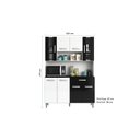 Ver imagem 3 de Kit Cozinha 8 Portas 1 Gaveta Livia Branco/Preto - FdECOR