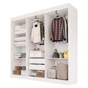 Ver imagem 3 de Guarda-Roupa Casal Malta 6 Portas 2 Gavetas Branco - Pnr Móveis