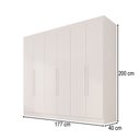 Ver imagem 4 de Guarda-Roupa Casal Malta 6 Portas 2 Gavetas Branco - Pnr Móveis