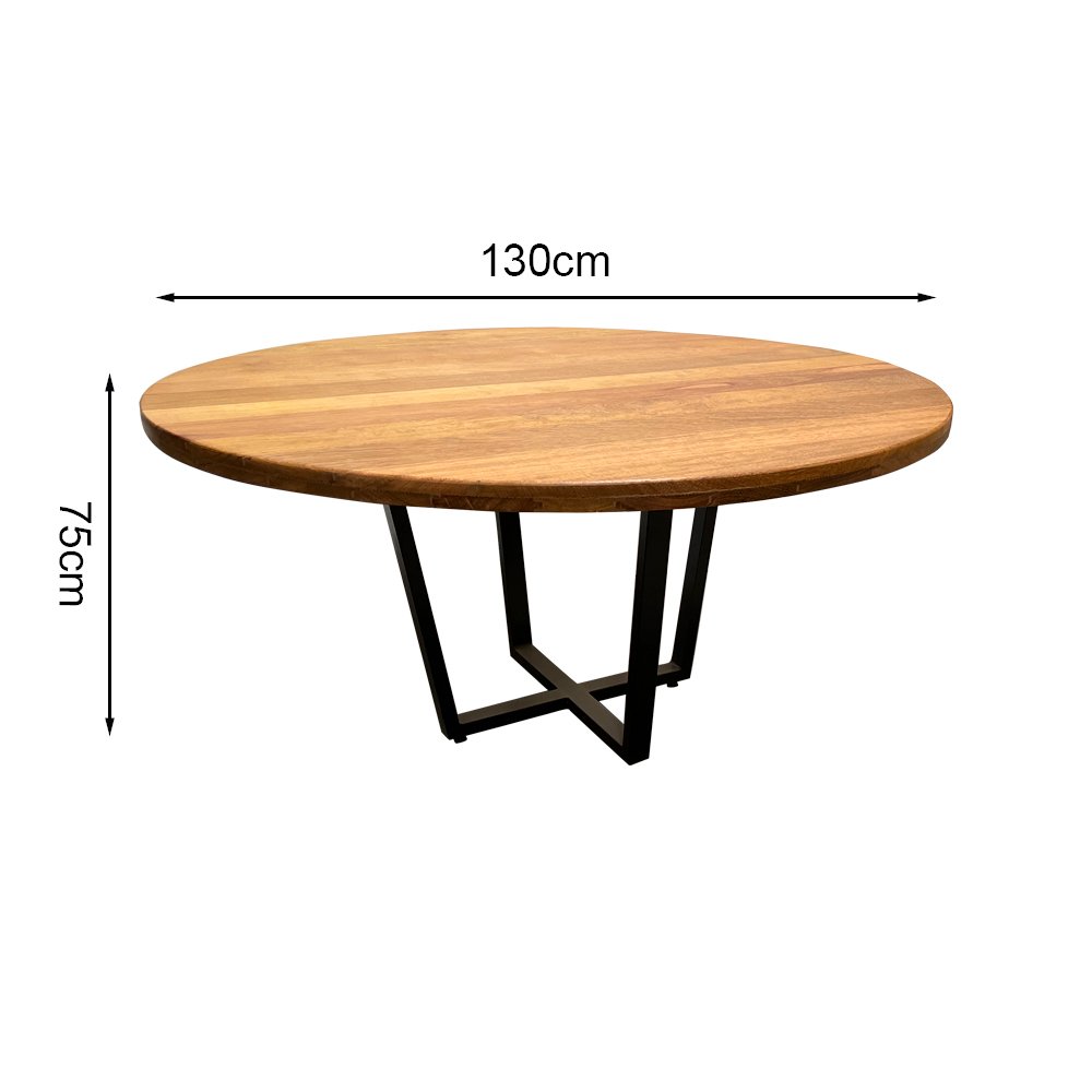 Conjunto Mesa de Jantar 1,50 Industrial Redonda com 6 Cadeiras New Alegra Pretas - 4