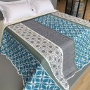 Ver imagem 1 de Colcha Casal Basic 100% Poliéster 180x215cm Azul Claro