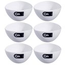 Ver imagem 1 de Kit 6 Cremeiras 250ml Branca Cumbuca Tigela Plástica Petiscos Potes Triangulares Coza