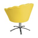 Ver imagem 4 de Poltrona Decorativa Pétala Pés Metal Giratório Suede Amarelo - Ds Estofados