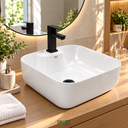 Ver imagem 3 de Cuba Sobrepor de Cerâmica para Banheiro/Lavabo 38x38x14 cm