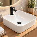 Ver imagem 6 de Cuba Sobrepor de Cerâmica para Banheiro/Lavabo 38x38x14 cm