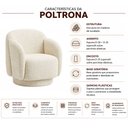 Ver imagem 3 de Kit 2 Poltronas Decorativa Avany Giratória Bouclé Off White - Nexta Casa