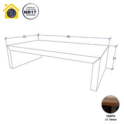 Suporte P/ Notebook Mdf Mesa Escritório 40cm X 22cm Mac F5 - 2