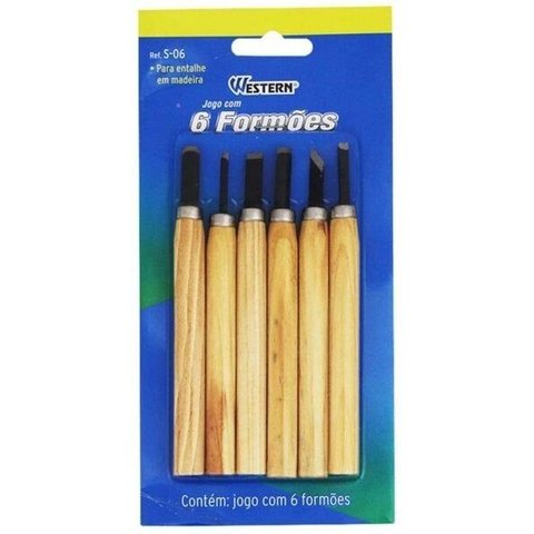Formão para Entalho em Madeira com 6 Peças - S-06 - Western