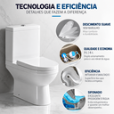 Ver imagem 4 de Vaso Sanitário Caixa Acoplada Cerâmica Smart Fit Branco Brilhante