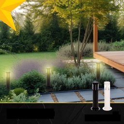 Poste Arandela Tube Light Janela Tampa Transp 39cm Preto - 5
