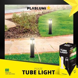 Poste Arandela Tube Light Janela Tampa Transp 39cm Preto - 7